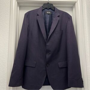 HUGO BOSS Men’s Slim Fit Blazer - Italian Fabric - Size 44R - Textured Navy